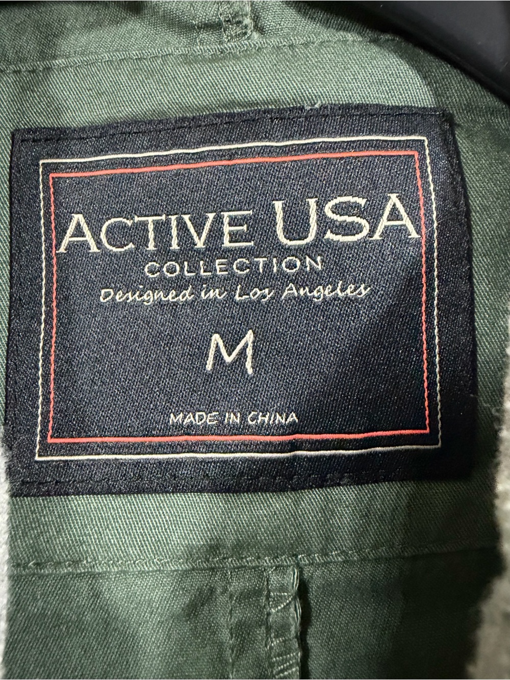 Active USA Olive Green Utility Jacket with Hood and Drawstring - Picture 4 of 7